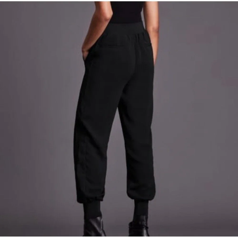 ALLSAINTS Tia Jogger Trousers High Rise Black Tailored Chic Minimalist Edgy Luxe